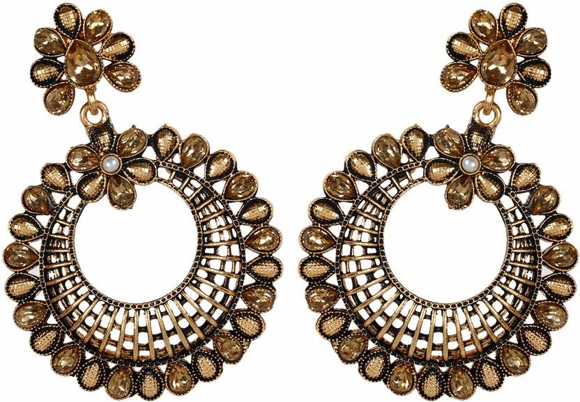 Diva Style Cubic Zirconia Alloy Chandbali Earring