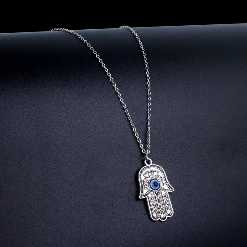 Evil Eye Chain Pendant for Boys and Men Jewellery 22 Inches Silver Plated Stainless Steel Chain
