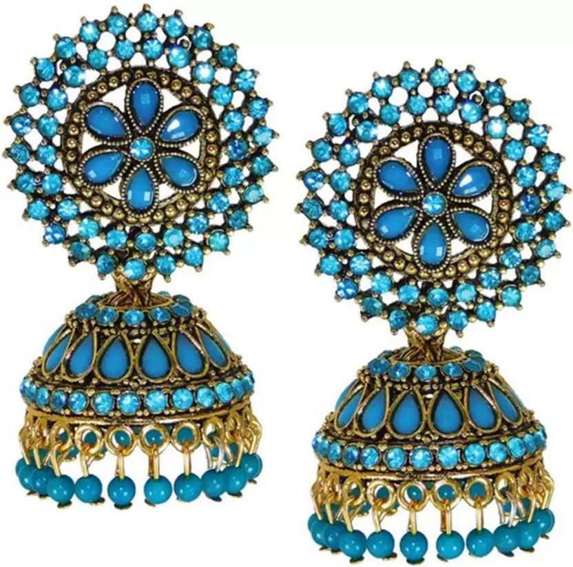 Bridal Wedding Traditional Kundan Jhumki Earrings For Women Girls Alloy Jhumki Earring