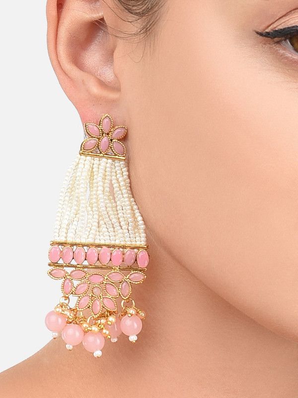 Multi Pearl Strands Metal Drops & Danglers