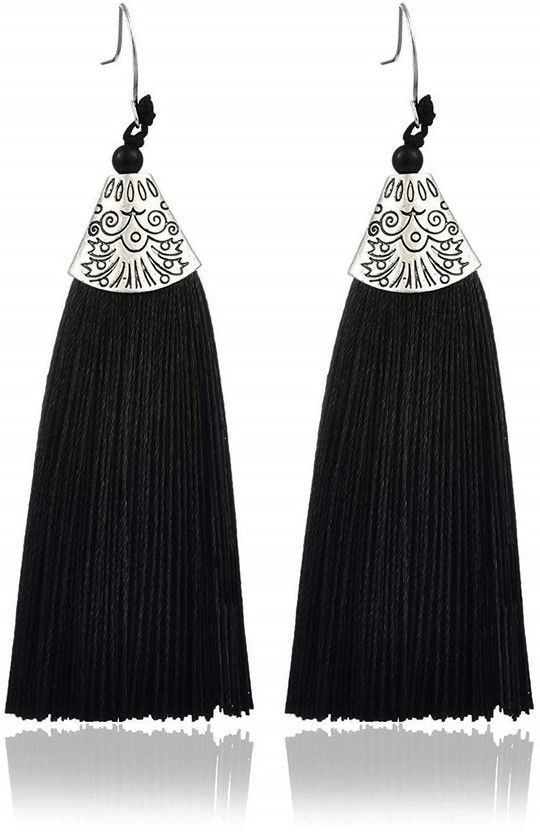 Party Wear Earrings for Girls and Women German Silver Tassel Earring