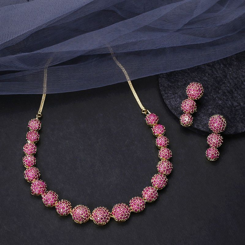 Copper Jewel Set  (Pink, Gold)