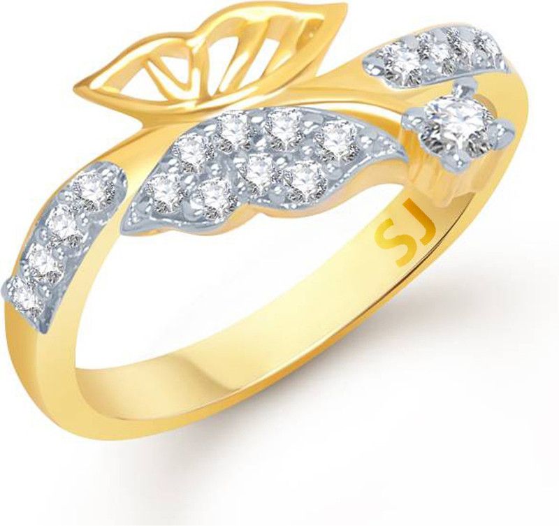 Butterfly Alloy, Brass Cubic Zirconia Gold Plated Ring