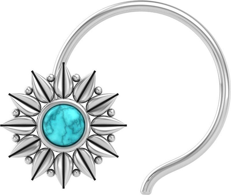 PeenZone Turquoise Sterling Silver Plated Sterling Silver Nose Stud