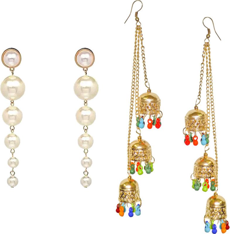 Forty Hands Stylish & Latest Earrings For Women & Gilrs Pack of 2 (416 Alloy Drops & Danglers
