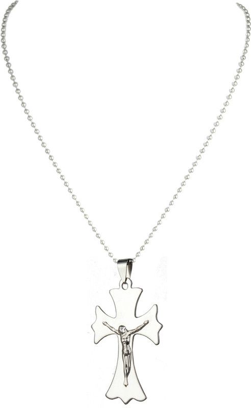 Silver Jesus Christ Holy Cross Christian Pendant For Boys & Girls Silver Brass Pendant