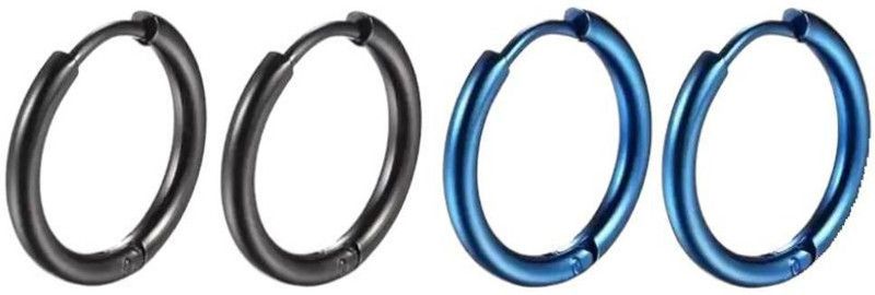 Hoop Earrings for Women Men- 316L Surgical Hypoallergenic Unisex (PACK OF 4PC) Stainless Steel Hoop Earring