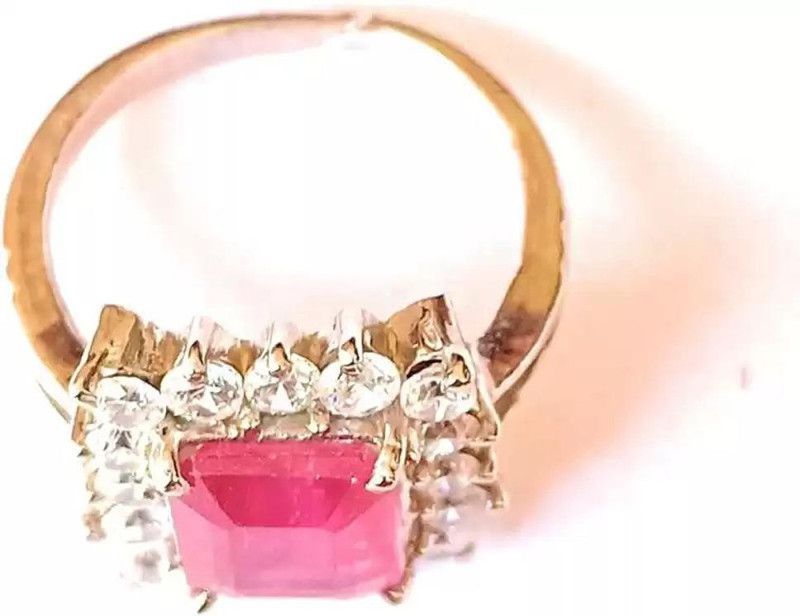 Ruby Ring Wt. 6.25Ratti with Certificate"Check Seller As Gemperor And Order It" Brass Ruby Silver Plated Ring