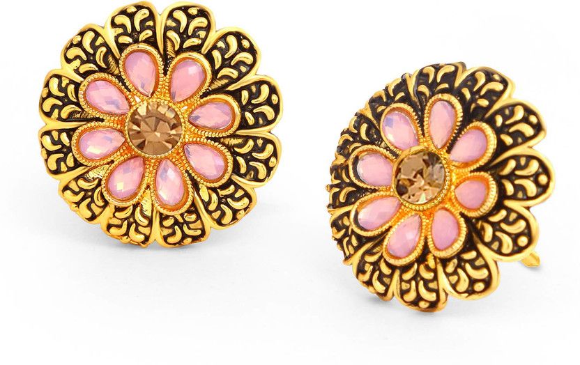 Marvellous LCT Gold Plated Floral Stud Earring Diamond Alloy Stud Earring