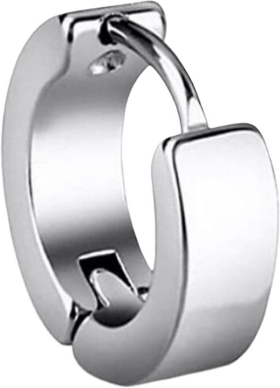 Silver Hoop Earring for Men/Boys/Girls/Women/Unisex (1Pc) Stainless Steel Hoop Earring