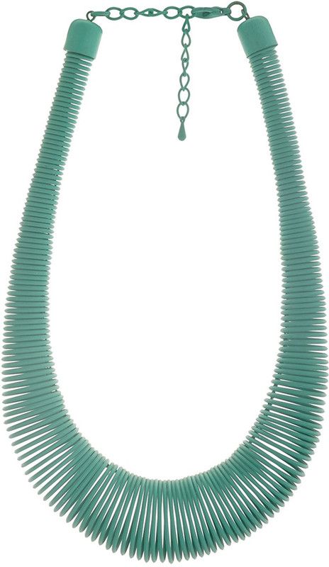 Green Metal Strand Necklace for Women (NP0020_GREEN) Alloy Necklace