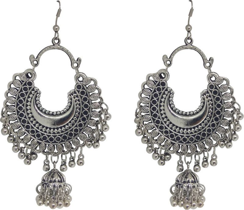 Women/Girls Love To Wear Gorgeous Antique Long Design Oxidised German Silver Drops & Danglers