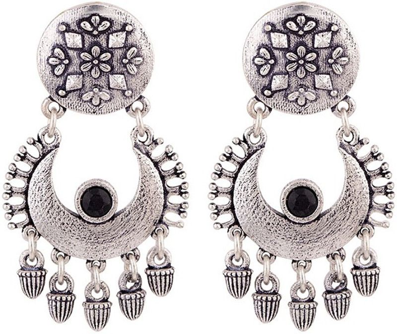 Nayantara Lightly Embellished Brass Drop Earrings Brass Chandbali Earring