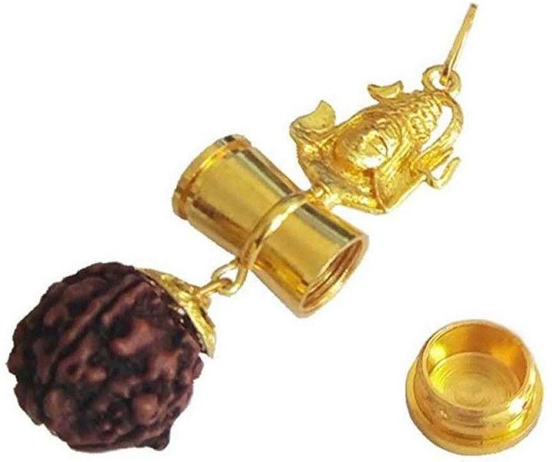 PANCHMUKHI RUDRAKSHA Shiv JI ASHTADHATU Pendant Beads Wood Pendant