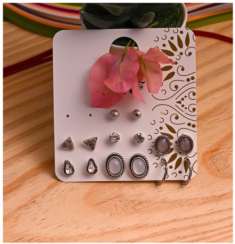Premium Collection Combo Earrings for Girls and Women Metal Stud Earring