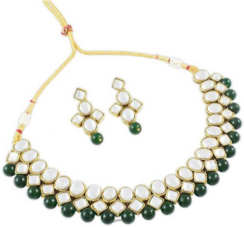 Brass Green Jewel Set  (Pack of 1)