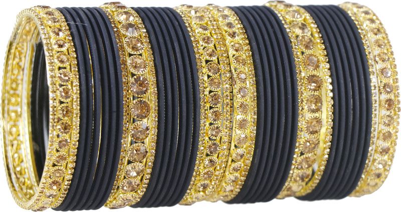 Metal Zircon Bangle Set  (Pack of 42)