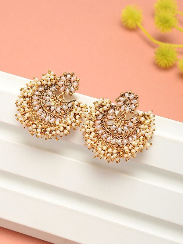 Traditional Pearls Beaded Metal Drops & Danglers