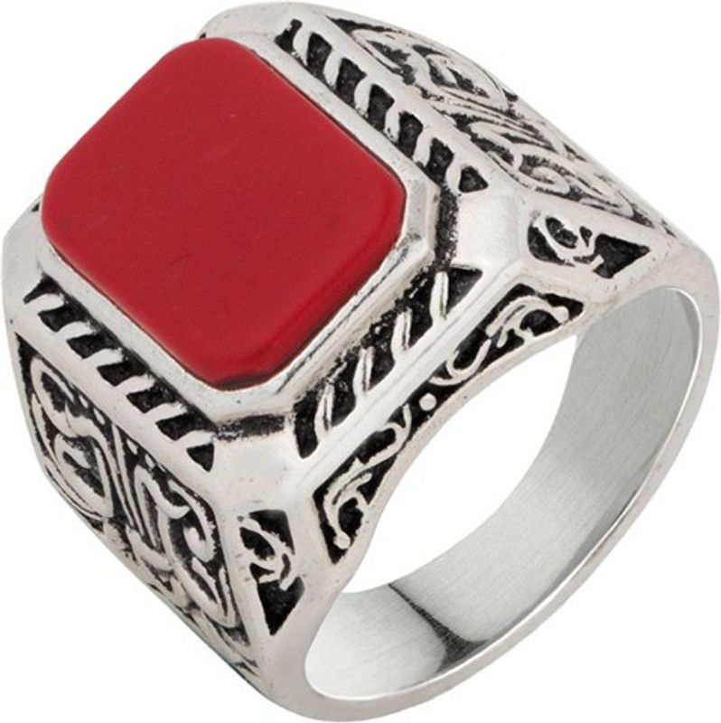 Milestone Filigree Pattern Ring Brass Silver Plated Ring