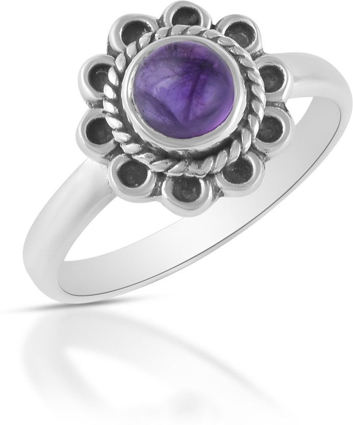 Silver Amethyst Silver Plated Ring