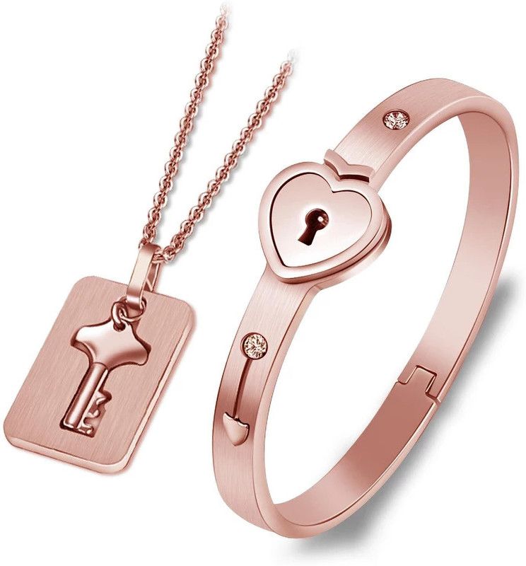 Stainless Steel Copper Rose Gold Jewel Set  (Pack of 1)