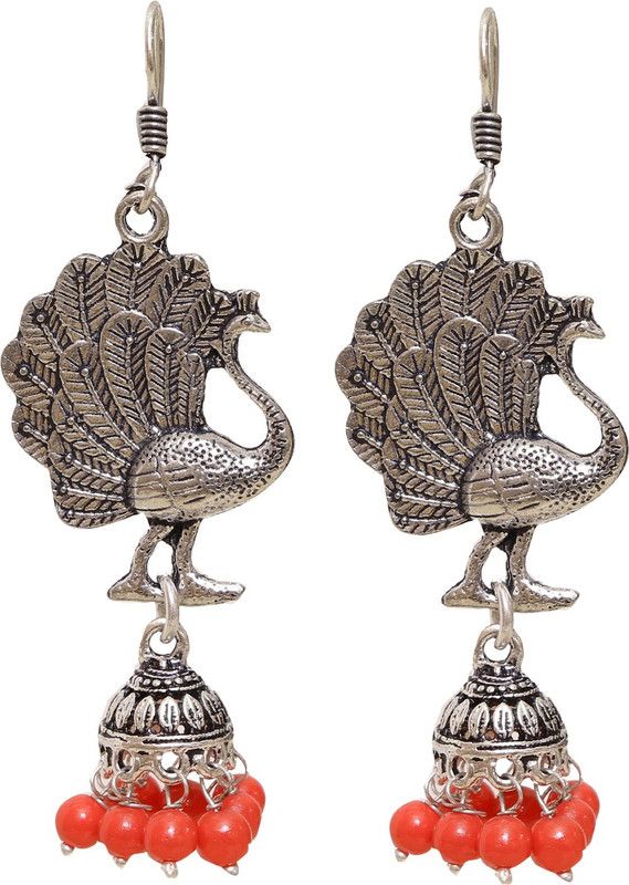 Designer Ethnic Silver, Alloy Jhumki Earring