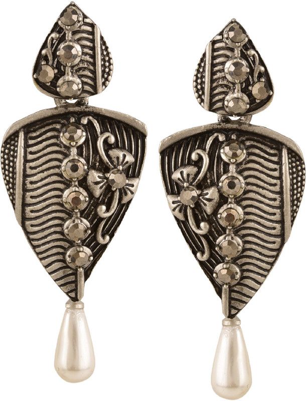 Antique Silver Danglers Crystal Alloy Drops & Danglers