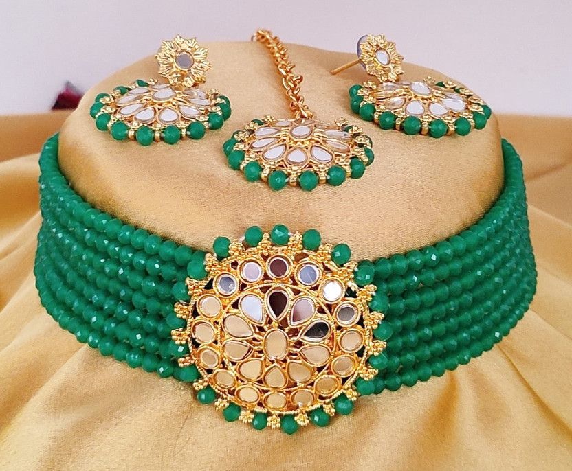 Brass 999 Silver Green Jewel Set  (Pack of 1)