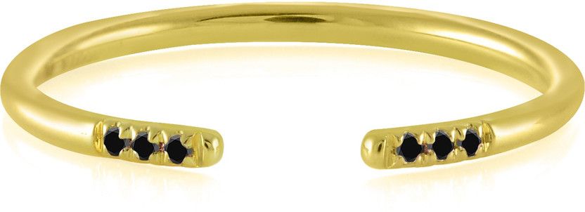 Sterling Silver Diamond Gold Plated Ring