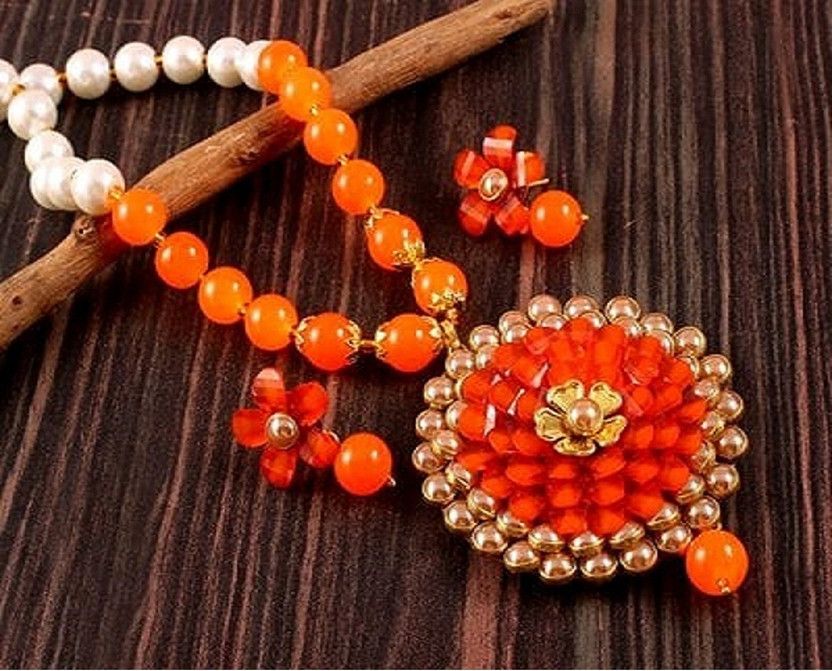 Beads Gold-plated Plated Crystal Necklace Set