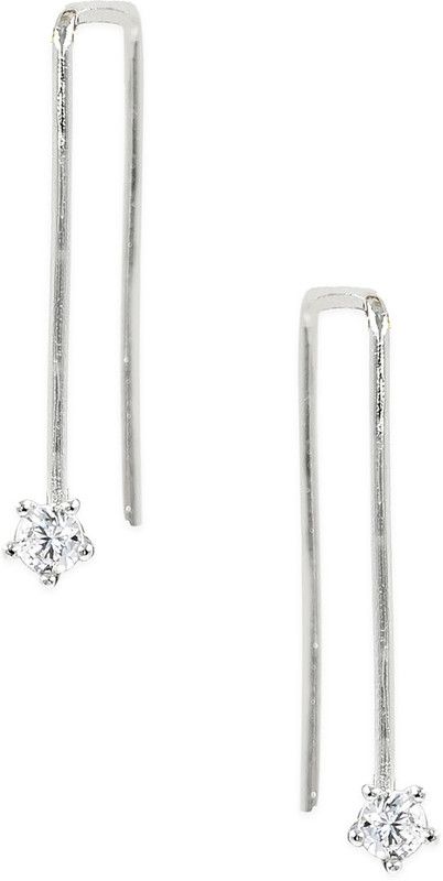 U Shaped Silver Plated Earrings Brass Drops & Danglers