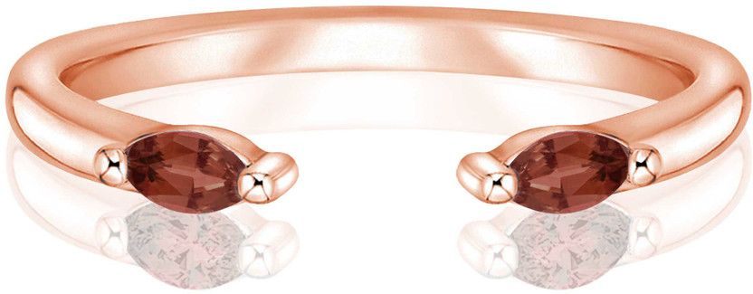 Sterling Silver Garnet Copper Plated Ring