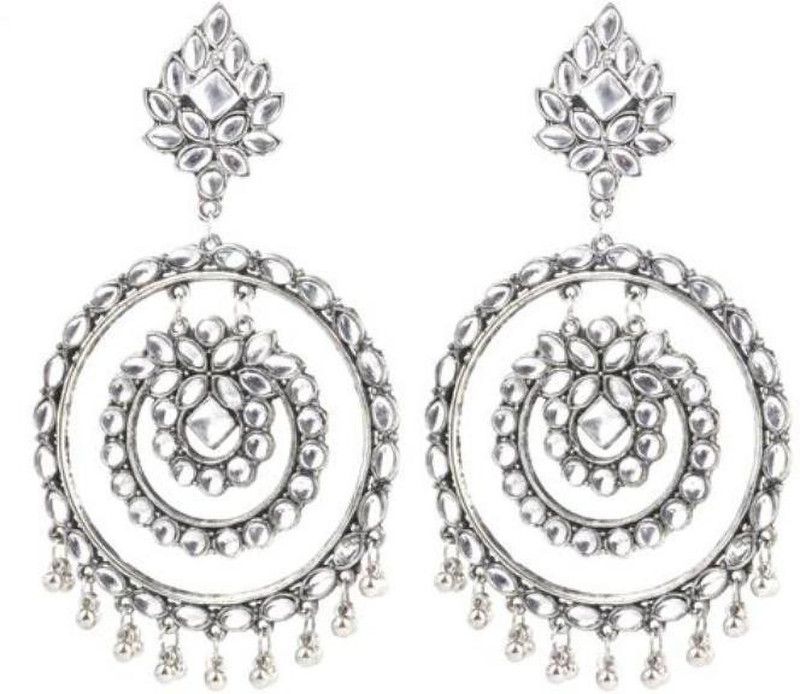 chandbali earrings for women & girls Pearl Sterling Silver Chandbali Earring