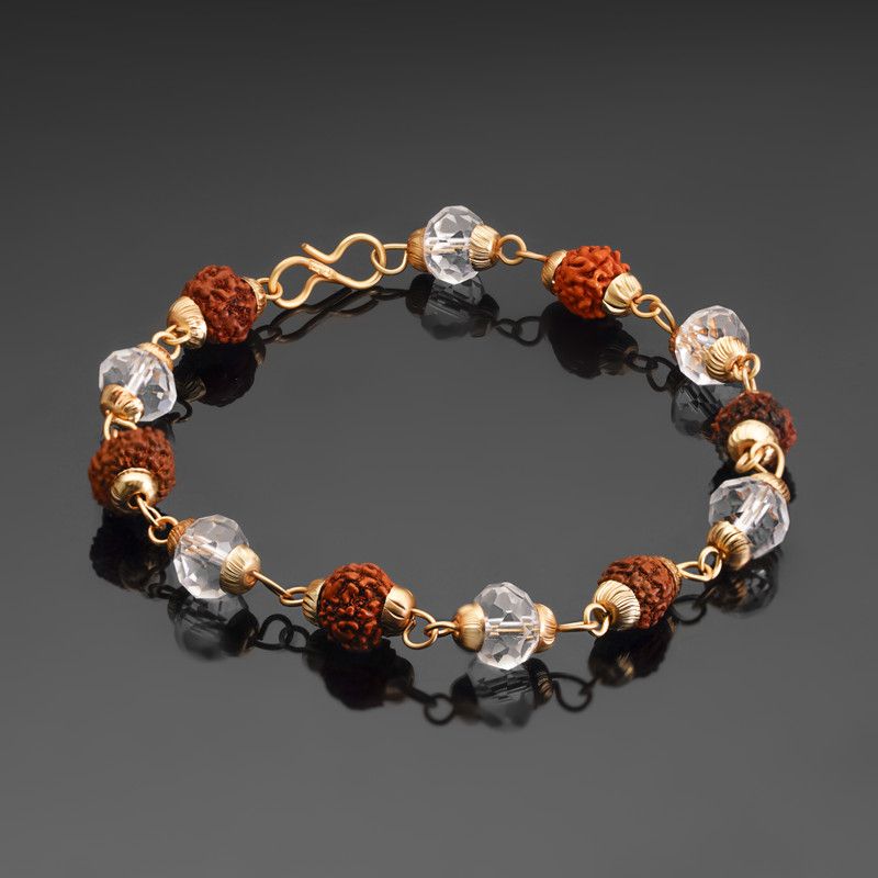 Rudraksha Crystal Gold-plated Bracelet