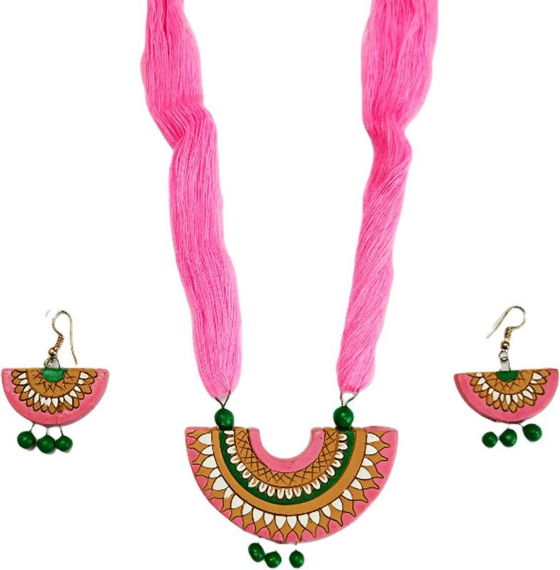 Terracotta Pink Jewel Set  (Pack of 1)