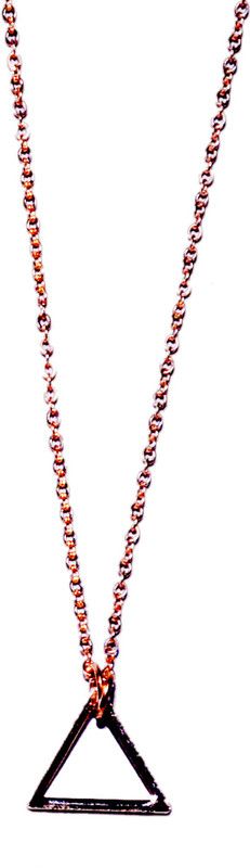 Designer Rose Gold Triangle Necklace for Girls and Women, Geometric Pendant Alloy Chain Set