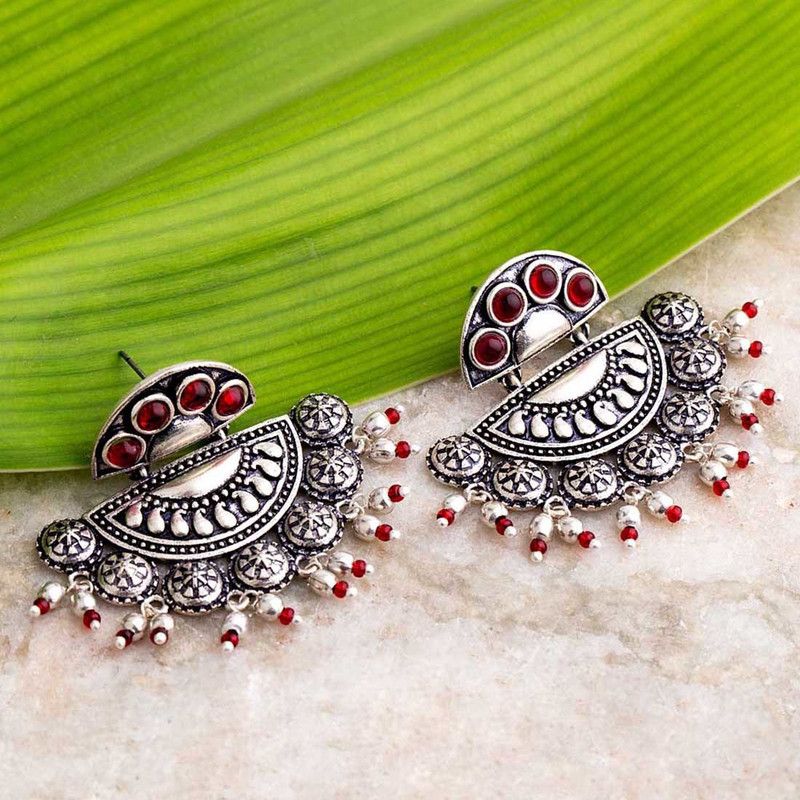 Abhira Half Moon Earrings Brass Drops & Danglers