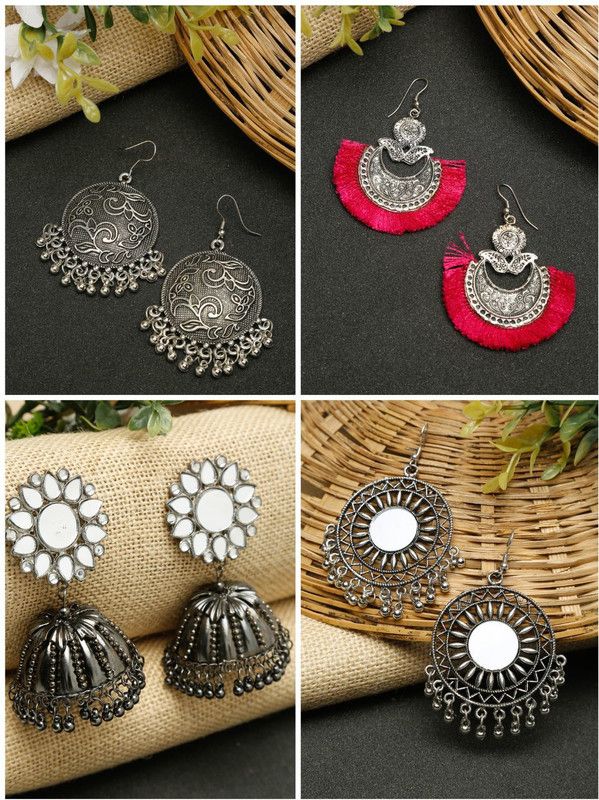 NEUDIS Set of 4 Earrings Alloy Earring Set