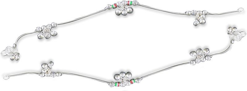 Ruhi Collection 1008 Designer Traditional Silver Plated Ethnic Wedding Jewellery Brass Anklet