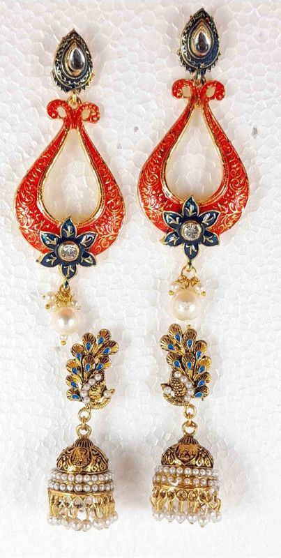 EARRING COMBO 2 SET NEW DESING German Silver Jhumki Earring, Huggie Earring