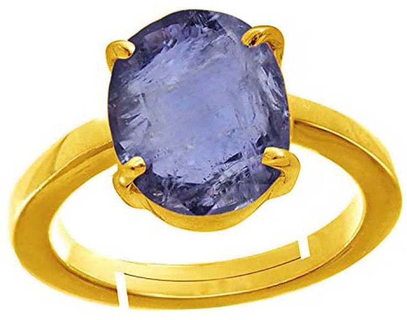 Iolite (Neeli) 8.25 Ratti or 7.50 Ct Panchdhatu (5 Metal) Men Adjustable Stone Ring