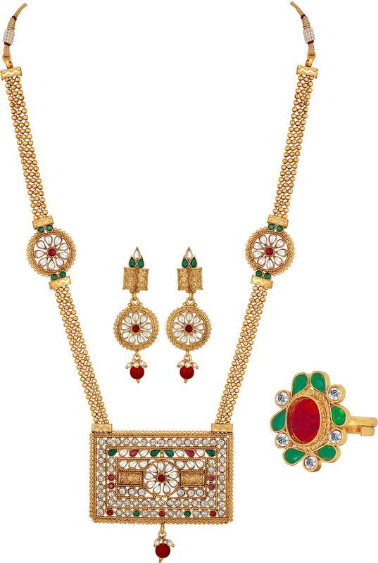 Brass, Copper, Dori Gold-plated Multicolor Jewel Set  (Pack of 1)