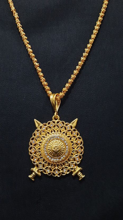 Gold-plated Diamond Alloy Pendant Set