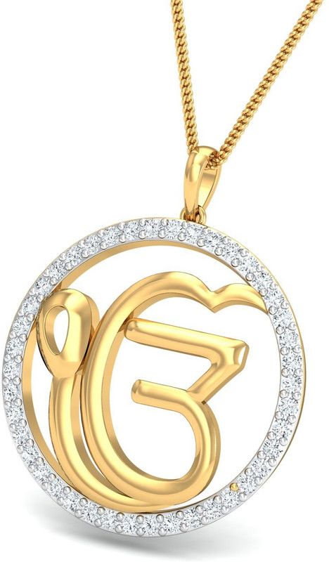 khanda Gold-plated Cubic Zirconia Alloy Locket