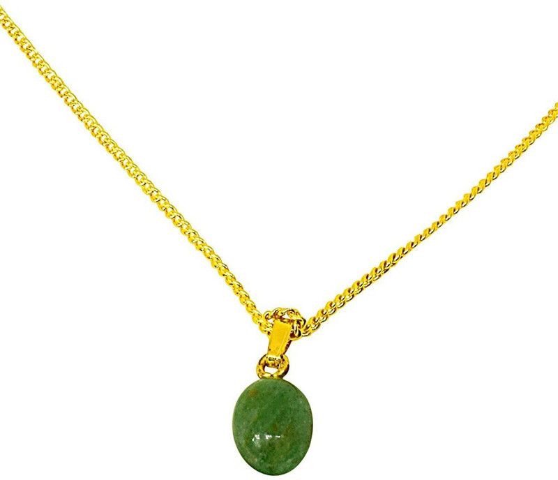 4.46 cts Real Natural Green Emerald Pendant for Girls with Gold Plated 22 in Chain (4.46cts EMR) Emerald Metal Pendant