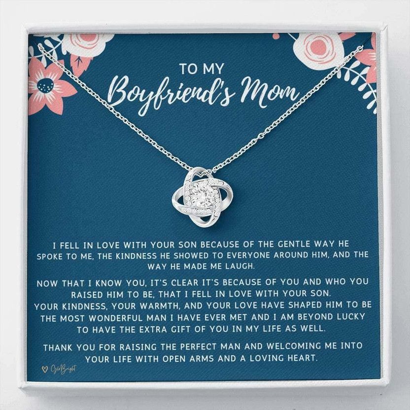 Mother-in-law Necklace, Gift ForBoyfriend Mom Mother Day Zircon Silver Pendant Set