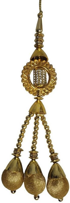 Adhvik (15.2cm Long Latkan) Fancy Designer Multi-Purpose Women's Ethnic Work Hanging Latkan Tassels Craft Material for Sarees Lehenga Suits Blouses Skirts Kurtis Designing Embellishment and Decoration Brooch  (Gold)