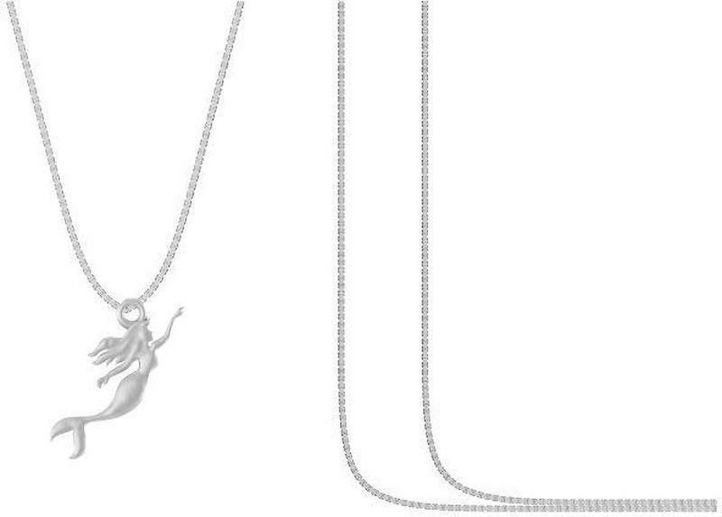 Sterling Silver (92.5%Purity) Ambitious Stylish Divine Mermaid Box Chain Pendant Sterling Silver Pendant