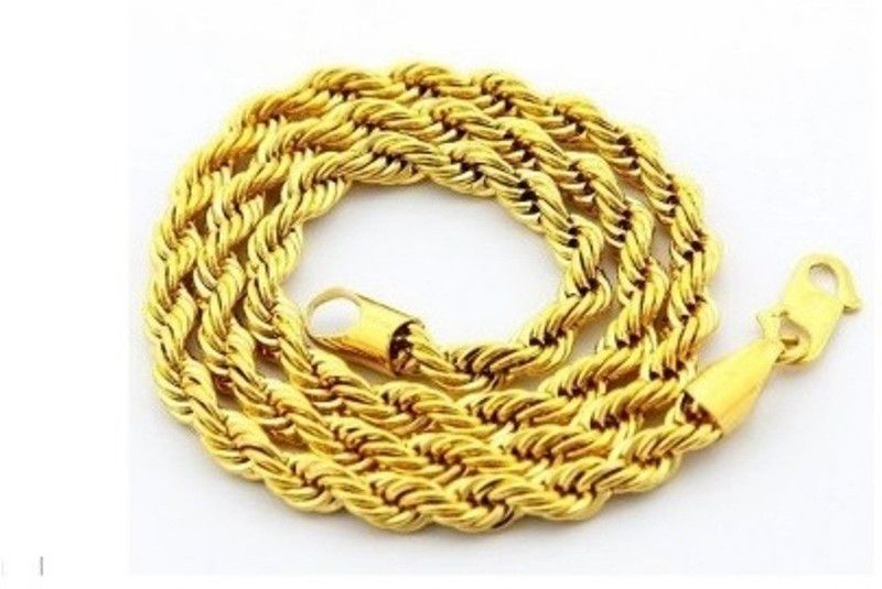 Bella Stylish & Trendy Most Popular Beautiful Design Golden light Gold Plated Chain (20 Inch) Gold-plated Plated Brass Chain