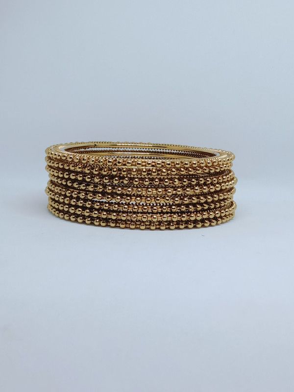 Metal Gold-plated Bangle Set  (Pack of 8)